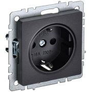 BRITE Розетка с заземлением со шторками 16А РС14-1-0-БрЧ черный | BR-R14-16-K02 | IEK