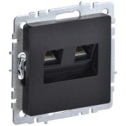 BRITE Розетка компьютерная 2-ая RJ45 кат.5E РК10-2-БрЧ черный | BR-K20-1-K02 | IEK