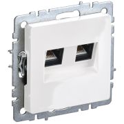 BRITE Розетка компьютерная 2-ая RJ45 кат.5E РК10-2-БрБ белый без шторок | BR-K20-1-K01 | IEK