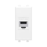 Компьютерная розетка RJ-45 без шторки модульная, кат.5е, Avanti, Белое облако, 1 модуль | 4400661 | DKC