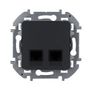 Inspiria Антрацит Розетка 2-ая компьютерная RJ45 С/У категория 5e UTP | 673838 | Legrand