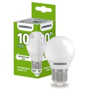 Лампа светодиодная G45 шар 10Вт 230В 4000К E27  | LL-G45-10-230-40-E27-G | GENERICA