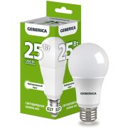 Лампа светодиодная A65 груша 25Вт 230В 4000К E27  | LL-A65-25-230-40-E27-G | GENERICA