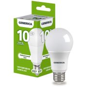 Лампа светодиодная A60 груша 10Вт 230В 4000К E27  | LL-A60-10-230-40-E27-G | GENERICA