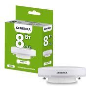 Лампа светодиодная T80 таблетка 8Вт 230В 4000К GX53  | LL-T80-08-230-40-GX53-G | GENERICA