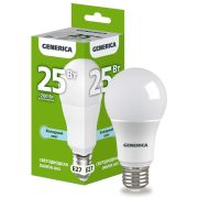 Лампа светодиодная A65 груша 25Вт 230В 6500К E27  | LL-A65-25-230-65-E27-G | GENERICA