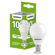 Лампа светодиодная G45 шар 10Вт 230В 4000К E14  | LL-G45-10-230-40-E14-G | GENERICA