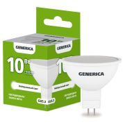 Лампа светодиодная MR16 софит 10Вт 230В 4000К GU5.3  | LL-MR16-10-230-40-GU5-G | GENERICA