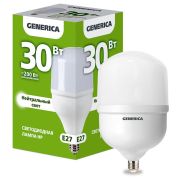 Лампа светодиодная HP 30Вт 230В 4000К E27  | LL-HP-30-230-40-E27-G | GENERICA
