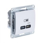 Glossa Белый USB Розетка тип-С 65W высокоскор.заряд. QC PD | GSL000127 | SE