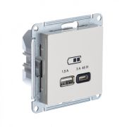 AtlasDesign Бежевый USB Розетка A + тип-C 45W высокоскоростной заряд QC PD | ATN000229 | SE