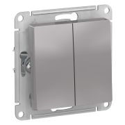 AtlasDesign Aqua Выключатель 2-клавишный, IP44, сх.5, 10АХ, механизм, Алюминий | ATN440351 | SE