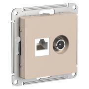 AtlasDesign Песочный Розетка 2-ая TV + компьютерная RJ45, кат. 5Е | ATN001289 | SE